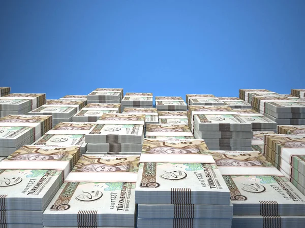 Dinero Turkmenistán Facturas Manat Billetes Tmt Turcomanos Negocios Finanzas Noticias —  Fotos de Stock