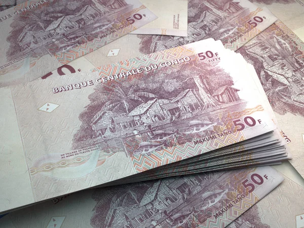 Гроші Конго Франкські Рахунки Банкноти Cdf Французьких Бізнес Фінанси Новини — стокове фото