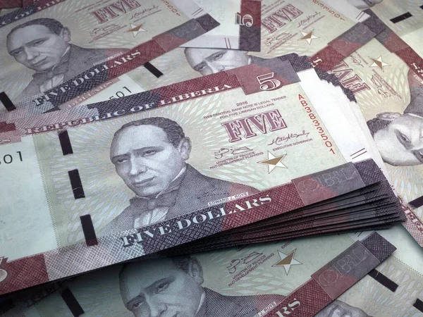 Dinero Liberia Billetes Dólar Billetes Lrd Inglés Negocios Finanzas Noticias —  Fotos de Stock