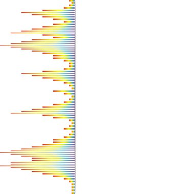 Beyaz arkaplanda gökkuşağı dengeleyicisi. Pulse müzik çalar pankartı. Ses rengi ses dalgası jpeg illüstrasyonu. Dijital ortam dalga biçimi