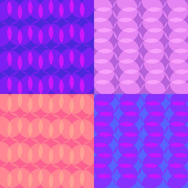 Vier nahtlose Muster mit Kreisen und Ringen in modernen Farben und Design. Abstrakte bunte geometrische Hintergrund. Jpeg-Illustration — Stockfoto