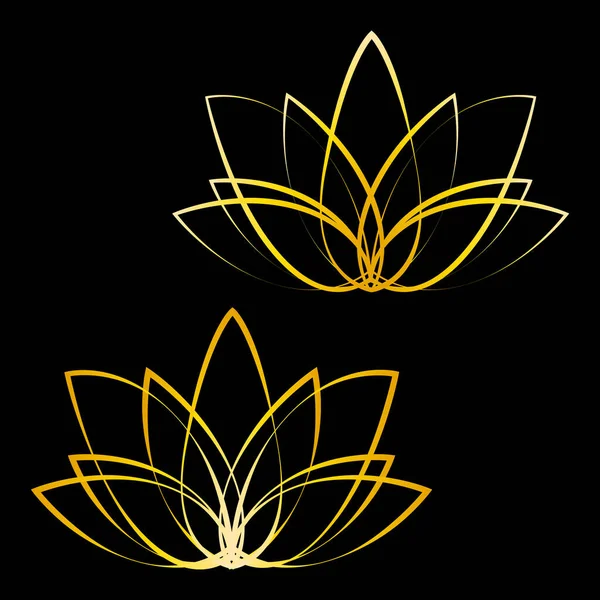 Lotus linear flower logo. Label for wellness industry, spa center, beauty salon. Floral isolated symbol. Jpeg illustration