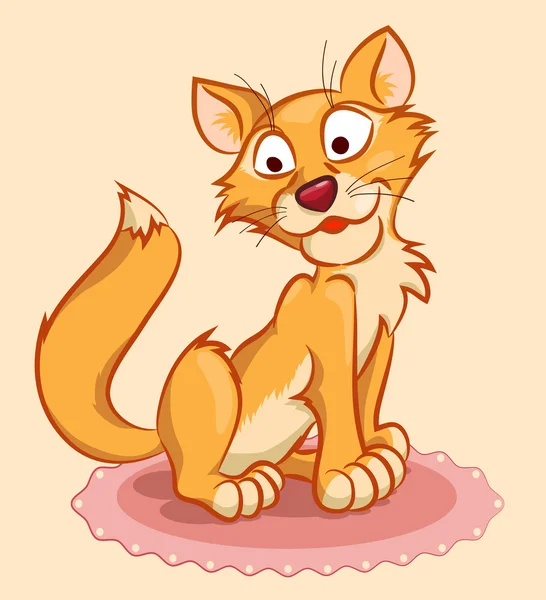 カーペットの上生姜猫 — ストックベクタ