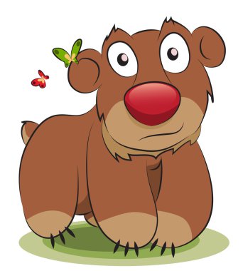 Minik ayı kelebekler ile