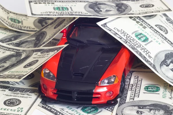 Spor araba ve para — Stok fotoğraf