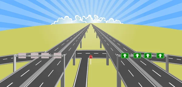 Highway to horizon — Stock Vector