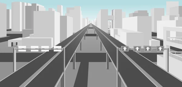 Carreteras y carreteras en una ciudad moderna — Vector de stock