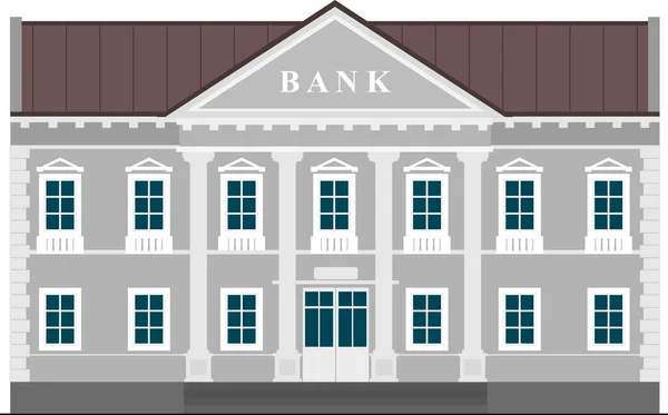 Bank Épület Történelmi Épület Oszlopokkal Elszigetelt Illusztráció — Stock Vector