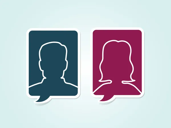 basit vektör erkek kadın avatar simgeleri