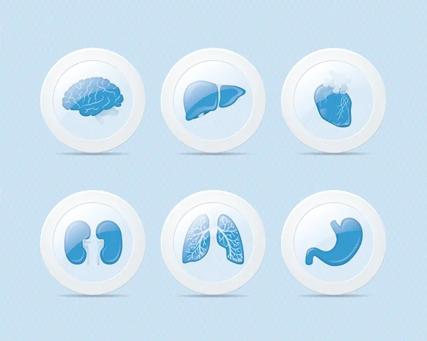 3D ışık mavi tıp simgeler, düğmeler