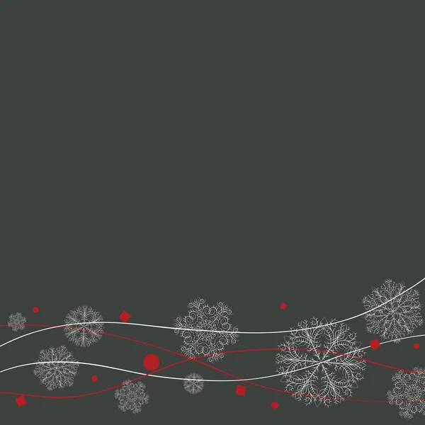 Stilvolle Weihnachtskarte mit handgezeichneten Schneeflocken — Stockvektor