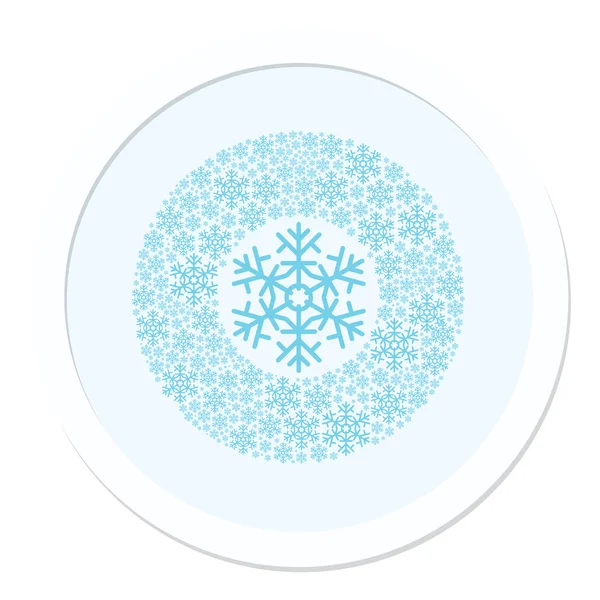 Snowflakes Background. Snowflake Botton — Stock Vector