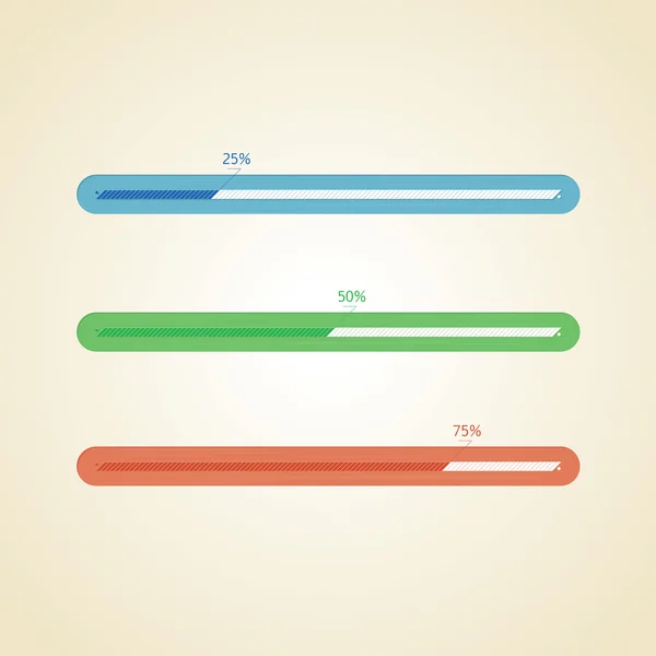 Barras de progresso de vetor de cor — Vetor de Stock