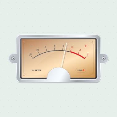 Metal VU Meter. Vector Illustration