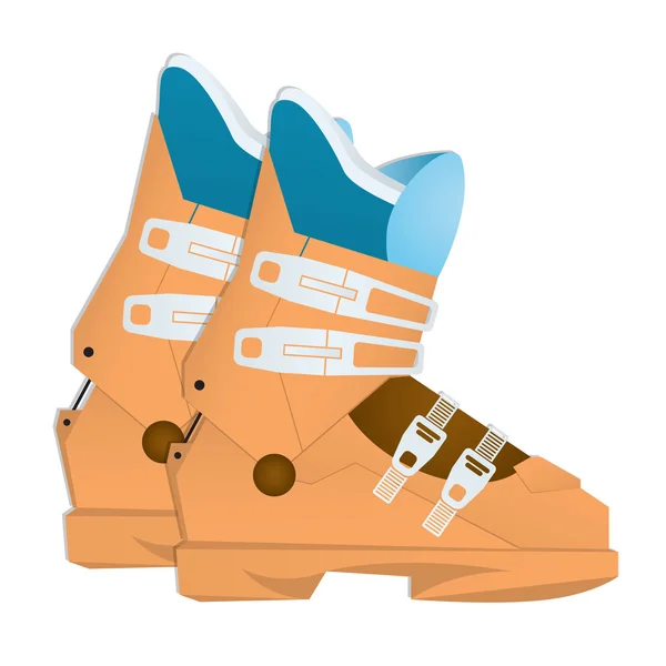 Color Ski Boots. Vector Illustration — Stock Vector