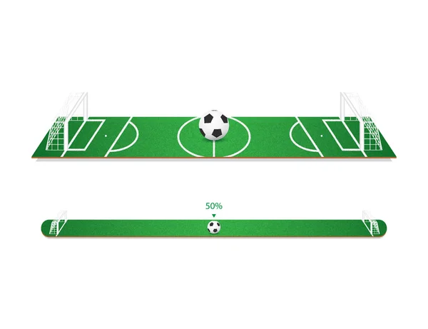 durum çubuğu öğesi ile yeşil futbol sahası. vektör çizim