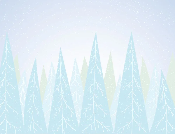 Zimowe tło z drzewa. Ilustracja wektorowa retro — Wektor stockowy