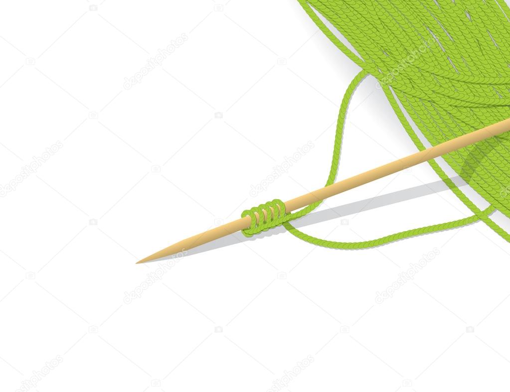 Skein Of Wool Yarn And Knitting Needles. Vector Illustration