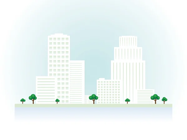 Paysage urbain graphique. Illustration vectorielle — Image vectorielle