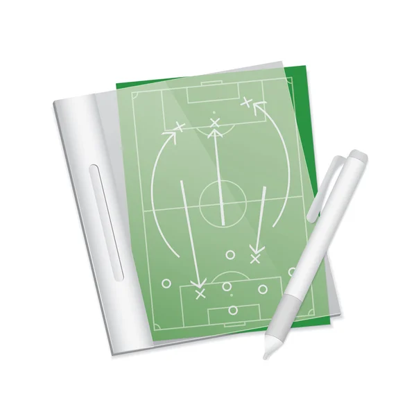 Fotbal taktika tabulka v poznámce. vektorové ilustrace — Stockový vektor