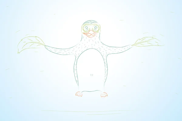 Pingüino volador. Ilustración vectorial — Archivo Imágenes Vectoriales