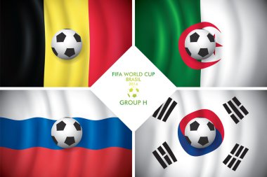 Brezilya 2014 grup h. vektör bayrağı gölge ile. word Kupası.