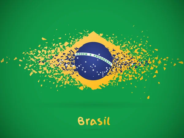 Blast Brazil Drapeau avec ombre. Illustration vectorielle — Image vectorielle