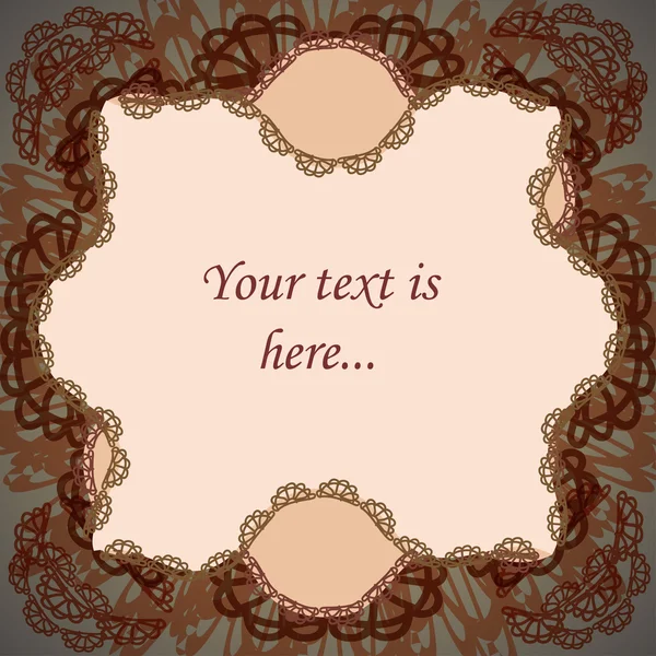 Vintage frame with lace — Stock Vector
