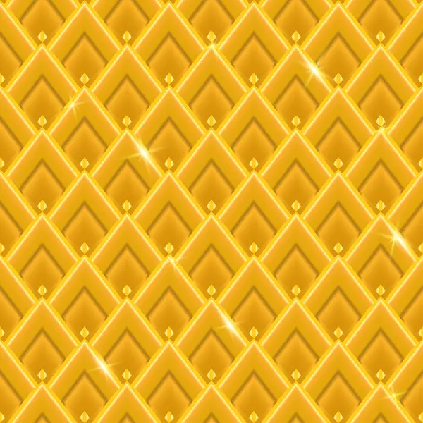 Textura de ouro. sem costura de fundo Vector — Vetor de Stock