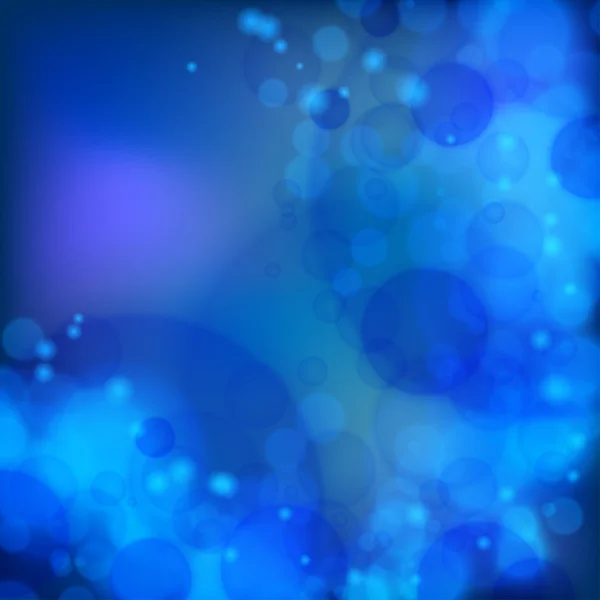 Lumières sur fond bleu effet bokeh . — Image vectorielle