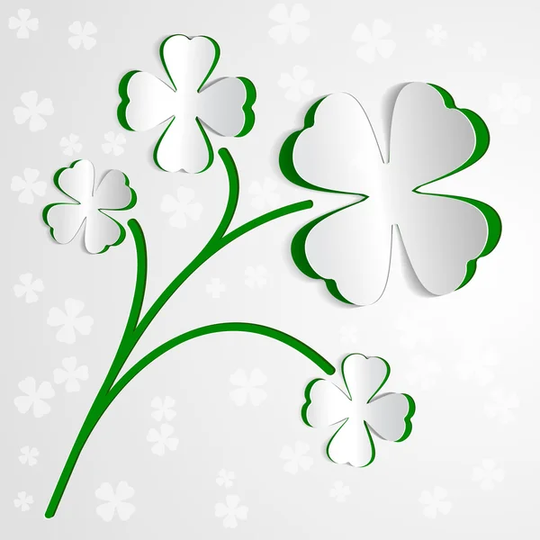 St. Patricks day background with clover — Stock Vector