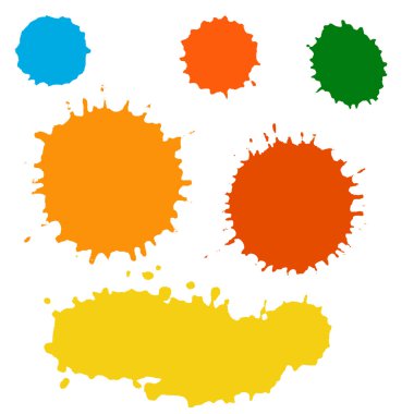 Splash boya. fırça darbeleri vektör kümesi