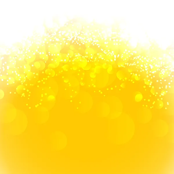 黄色の背景に抽象的な白いボケ — ストックベクタ