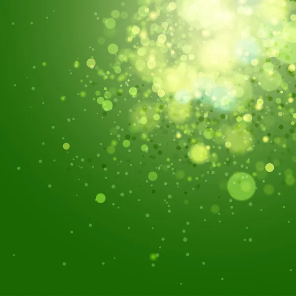 Green bokeh abstract light background. — Stock Vector