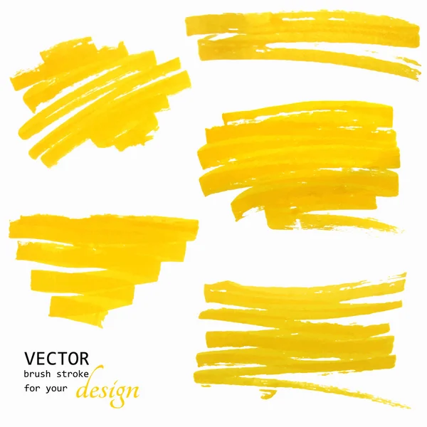 Hand-tekening oranje texturen van penseelstreken te wijzigen — Stockvector