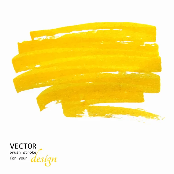 Vector amarillo brillante pincelada pintada a mano Ilustración de stock