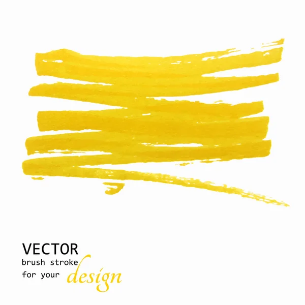 Vector amarillo brillante pincelada pintada a mano — Archivo Imágenes Vectoriales