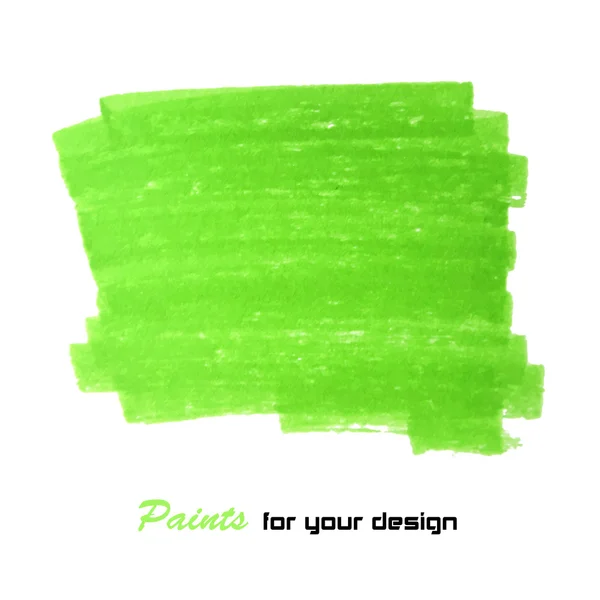 Dipinti a mano di tratto pennello luminoso verde vettoriale — Vettoriale Stock