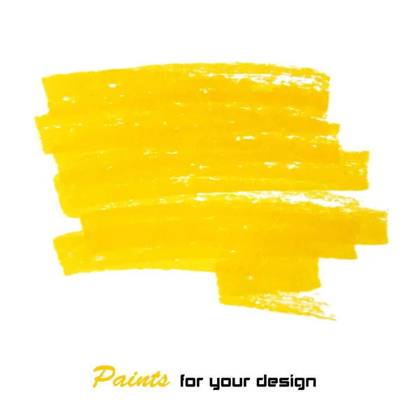 Vector amarillo brillante pincelada pintada a mano — Archivo Imágenes Vectoriales