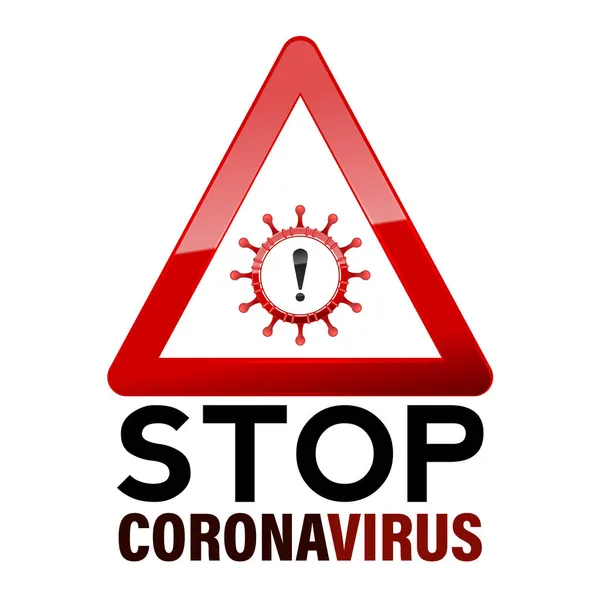 Pare Coronavirus 2019 Ncov Sinal Casos Estirpe Gripe Perigosos Como — Vetor de Stock