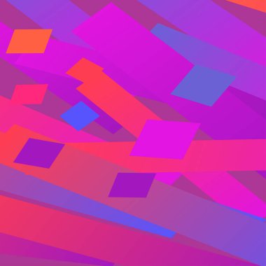 Pembe renkli arka planda modern renkli şekiller. Soyut sanat tasarımı. Vektör illüstrasyonu EPS10