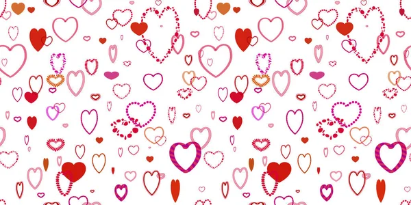 Romance Padrão Com Corações Diferentes Repetindo Azulejo Vetor —  Vetores de Stock
