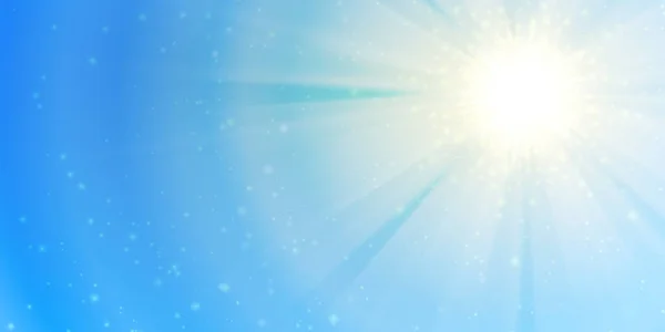 Letnie Błękitne Niebo Słońcem Jasnymi Promieniami Wektor — Wektor stockowy