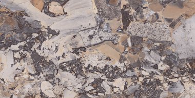 Doğal çapraz taş dokusu arka planı. Mermer arka plan. Terrazzo dokusu. Cilalanmış beton zemin ve duvar deseni. Renkli mermer ve granit taş, dekorasyon malzemesi.