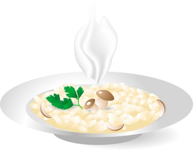 Porcini mantar ile pirinç
