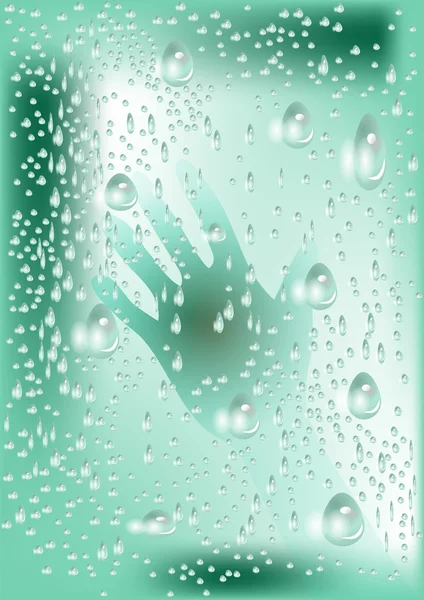 Waterdruppels op glas — Stockvector