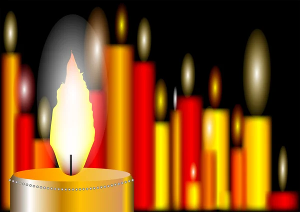 Fondo abstracto con las velas encendidas — Vector de stock