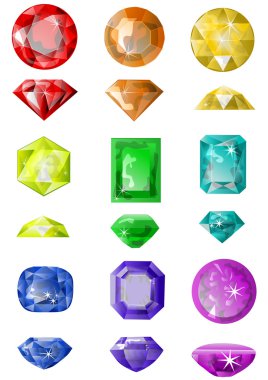 Set of precious stones clipart