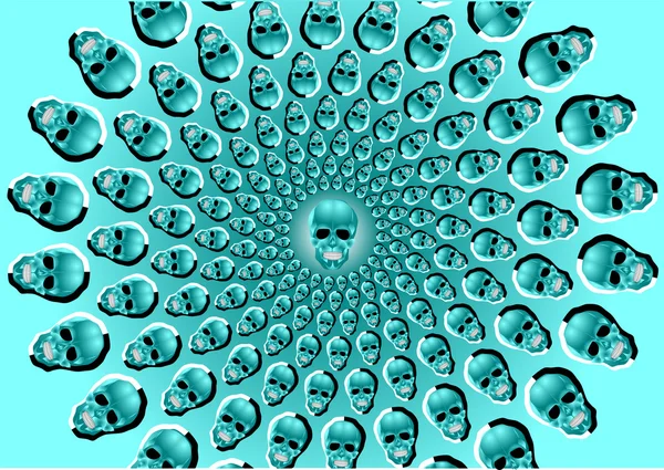 Ilusão óptica. fundo abstrato com crânios — Vetor de Stock