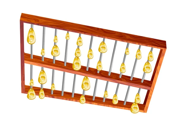 Golden rain from abacus — Stock Vector